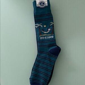 Life Is Good Men's Teal blue 3 pair Socks size 6-12.5